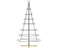 Kalėdų Kūgio Medis s stovu Juoda 180,5 cm Plienas