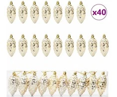 Kalėdų puošmena su pušų kankorėžiais 40 pcs Auksinė Plastmasė