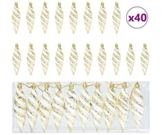 Kalėdinis spiralinis kamuolys 40 pcs Auksinė Plastmasė