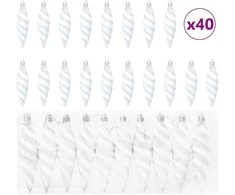 Kalėdinis spiralinis kamuolys 40 pcs Balta Plastmasė