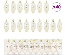 Kalėdų puošmena su pušų kankorėžiais 40 pcs šampano Plastmasė
