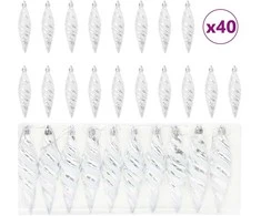Kalėdinis spiralinis kamuolys 40 pcs Sidabro Plastmasė