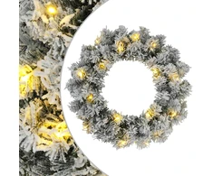 Kalėdų Vainikas Žalia ir balta Ø 50 cm PVC 25 LED