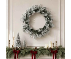 Kalėdų Vainikas Balta Skersmuo 50 cm PVC ir PE