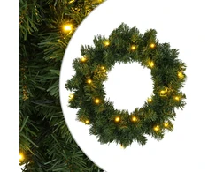 Kalėdų Vainikas Žalia Ø 30 cm PVC 25 LED