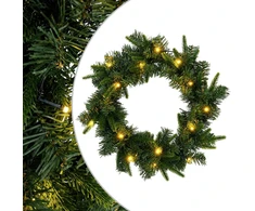 Kalėdų Vainikas Žalia Ø 30 cm PVC ir PE 25 LED