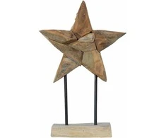 Kalėdų žvaigždė Ruda 31 x 15 x 46 cm Kieto teka medžio