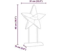 Kalėdų žvaigždė LED Ruda 31 x 15 x 46 cm Kieto teka medžio