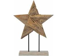 Kalėdų žvaigždė Ruda 43,5 x 13,5 x 59 cm Kieto teka medžio