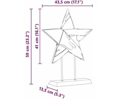 Kalėdų žvaigždė LED Ruda 43,5 x 13,5 x 59 cm Kieto teka medžio