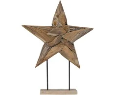 Kalėdų žvaigždė Ruda 59,5 x 18 x 74 cm Kieto teka medžio
