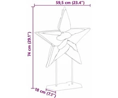 Kalėdų žvaigždė LED Ruda 59,5 x 18 x 74 cm Kieto teka medžio