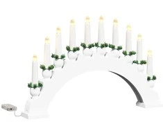 Kalėdų žvakių arkos su 10 LED žvakių Balta 47 x 5 x 29 cm