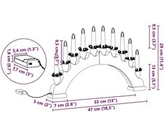 Kalėdų žvakių arkos su 10 LED žvakių LED Šilta balta