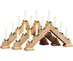 Kalėdų žvakių tiltas su 7 LED 3 pcs Ruda 39.5 x 5 x 29 cm