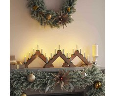 Kalėdų žvakių tiltas su 7 LED 3 pcs Ruda 39.5 x 5 x 29 cm