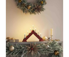 Kalėdų žvakių tiltas su 7 LED Raudona 39.5 x 5 x 29 cm