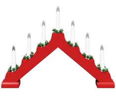 Kalėdų žvakių tiltas su 7 LED Raudona 39.5 x 5 x 29 cm