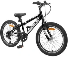 Kalnų Dviratis 20 Colių 6-Speed 5-8 metų amžiaus Juoda