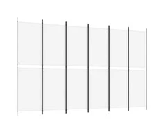 Kambario pertvara, 6 dalių, baltos spalvos, 300x200cm, audinys