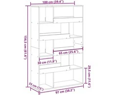Kambario pertvara, sendintos medienos, 100x33x156,5cm, mediena