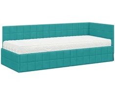 Lova Kampinė lovos konstrukcija su čiužiniu 2 pcs Turkio Aksomas