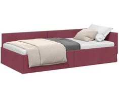 Lova Kampinė lovos konstrukcija Vyno raudona 90 cm x 200 cm audinys
