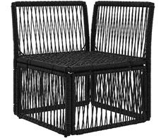 Kampinė sofa Juoda poliratanas