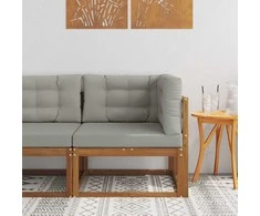 Lauko kampinis sofa Natūrali