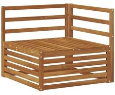 Lauko kampinis sofa Kietos akacijos mediena Natūrali