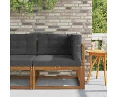 Lauko kampinis sofa Natūrali