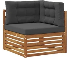 Lauko kampinis sofa Kietos akacijos mediena Natūrali