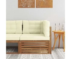 Lauko kampinis sofa Kietos akacijos mediena Natūrali