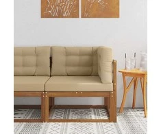 Lauko kampinis sofa Natūrali
