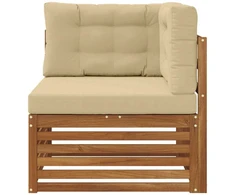 Lauko kampinis sofa Kietos akacijos mediena Natūrali