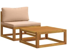 Kampinė sofa su pagalvėlėmis Natūrali