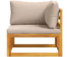 Kampinė sofa su pagalvėlėmis Kietos akacijos mediena Natūrali