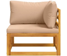Kampinė sofa su pagalvėlėmis Natūrali