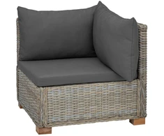 Kampinė Sofa su Pagalvėmis GENDT Natūralus pintas Kubu pilka