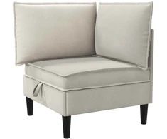 Kampinė Sofa su Saugykla Avižinė Aksomas