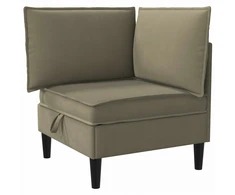Kampinė Sofa su Saugykla Chaki Aksomas