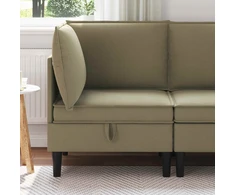 Kampinė Sofa su Saugykla Chaki Aksomas