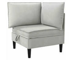 Kampinė Sofa su Saugykla Šviesiai pilka Aksomas