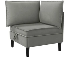 Kampinė Sofa su Saugykla Tamsiai pilka Aksomas
