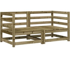 Kampinės sodo sofos dalys, 2vnt., 70x70x67cm, impregnuota pušis