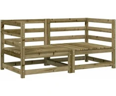Kampinės sodo sofos dalys, 2vnt., 70x70x67cm, impregnuota pušis