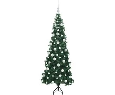 Kampinis dirbtinis Kalėdų medis Žalia 180 cm PVC ir metalas