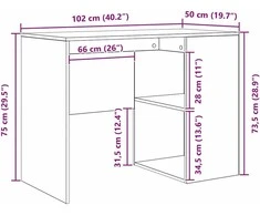 Kampinis rašomasis stalas Senas medis 102 x 88 x 75 cm