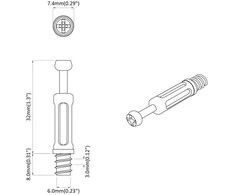 Kamščio varžtas 2 vnt. Sidabrinė ir juoda M6 x 40 mm Metalas