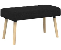 Kanalo paminkštintas suolas Juoda 80 x 40 x 46 cm Audinys